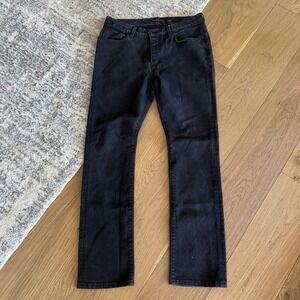 John Varvatos Jeans Men's 34 Regular Bowery Black Slim Straight Star USA Denim
